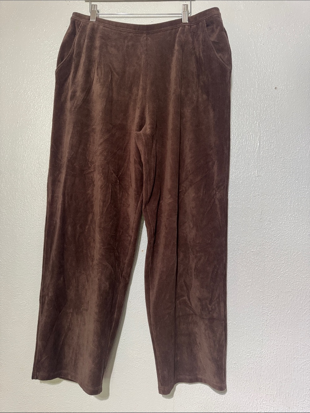 LL Bean Perfect Fit Knit Corduroy Straight Leg Pull On Pants 1X